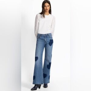 NWT Johnny Was The Straight Flare Blue Heart Jeans